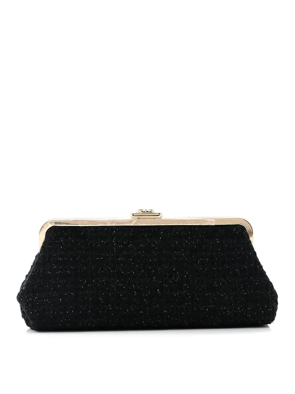 Chanel Tweed Quilted Kiss Lock Clutch #339531C18B
